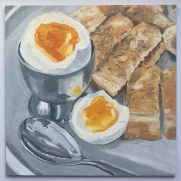 Egg and Soldiers Oil Painting